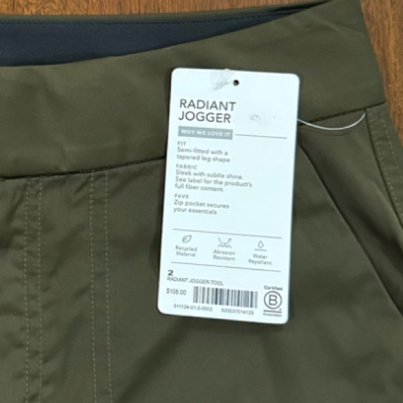 New! Athleta Radiant Jogger Pants Satin Olive Green Size 2 - Picture 9 of 12